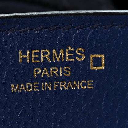 Hermes Taurillon Novillo Matte Alligator Birkin Touch 25 Bleu Saphir Marine 5 of 12