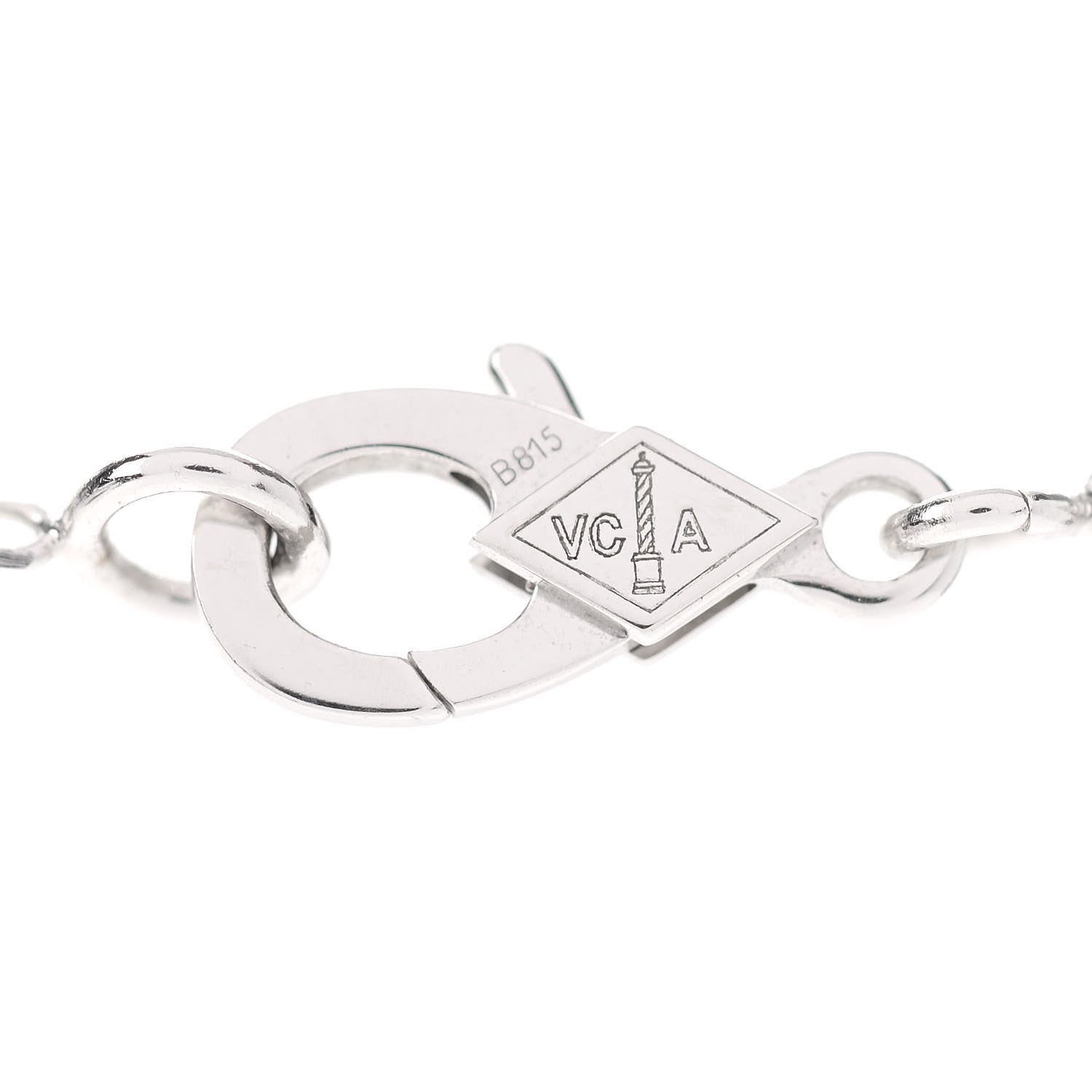 Van Cleef & Arpels 18K White Gold Mother of Pearl Vintage Alhambra Pendant Necklace 4 of 7
