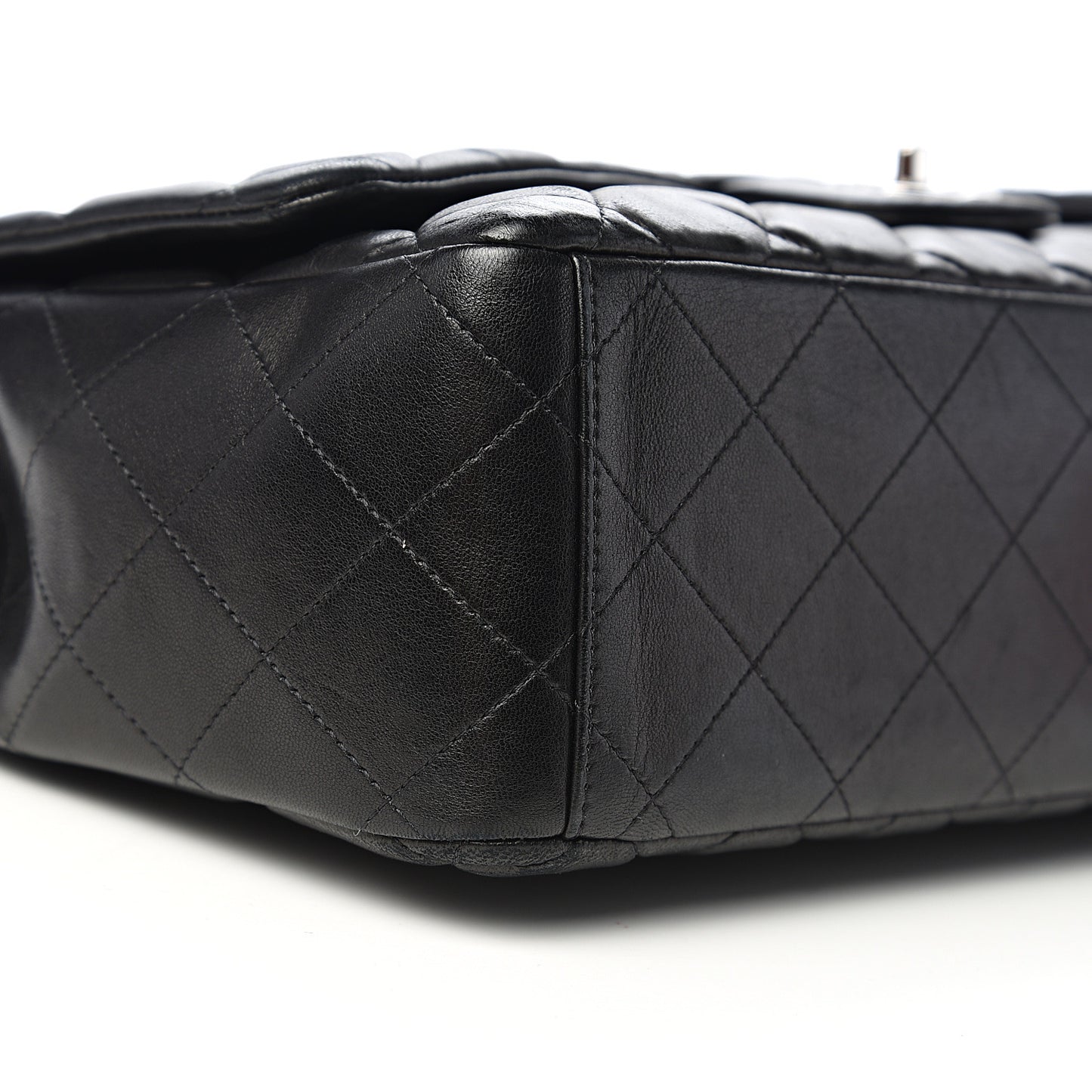 Lambskin Quilted Maxi Single Flap Black