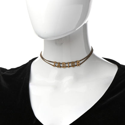 Christian Dior Metal J'Adior Choker Necklace Aged Gold 2 of 6