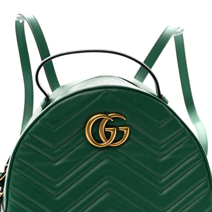 Gucci Calfskin Matelasse GG Marmont Dome Backpack Emerald Green 8 of 11