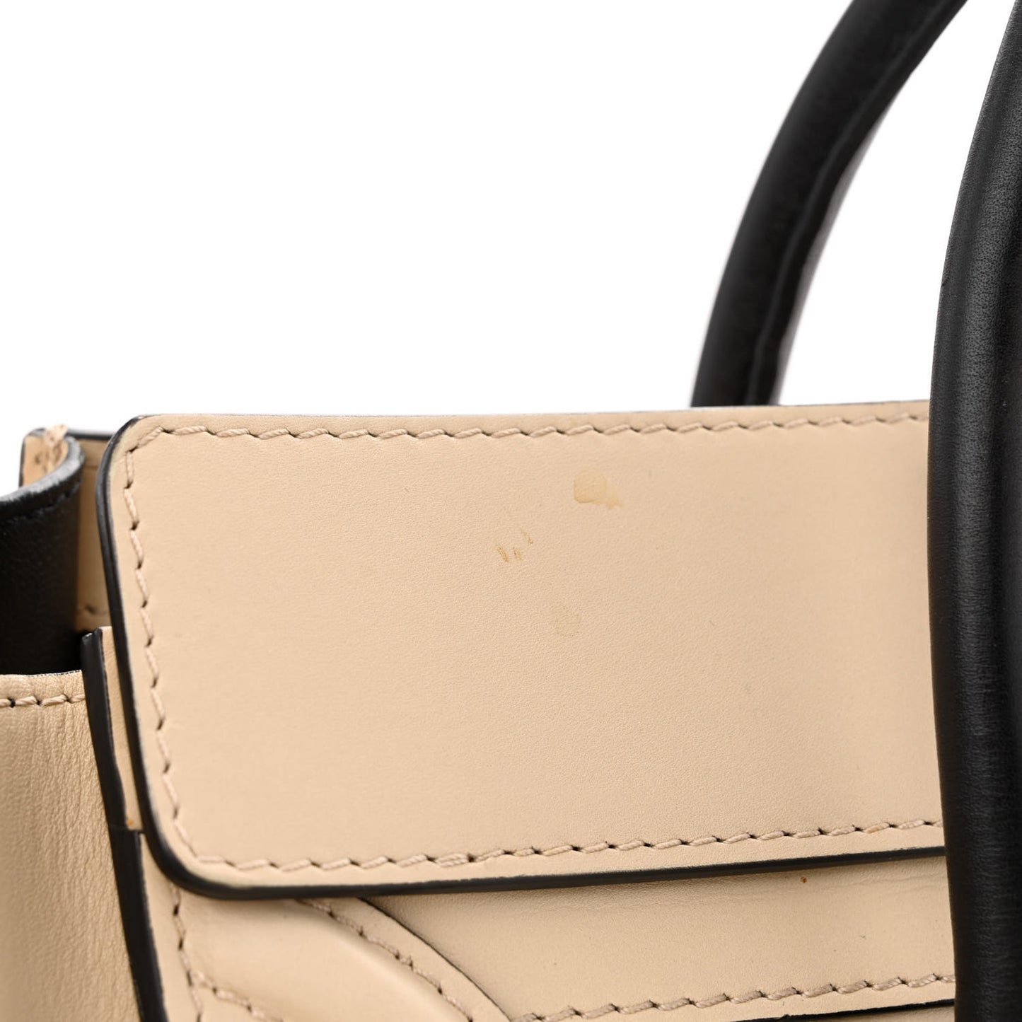 Satin Calfskin Micro Bi-Color Luggage Powder Black