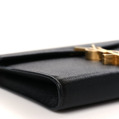 Saint Laurent Grain De Poudre Monogram Cassandra Chain Wallet Black 8 of 10