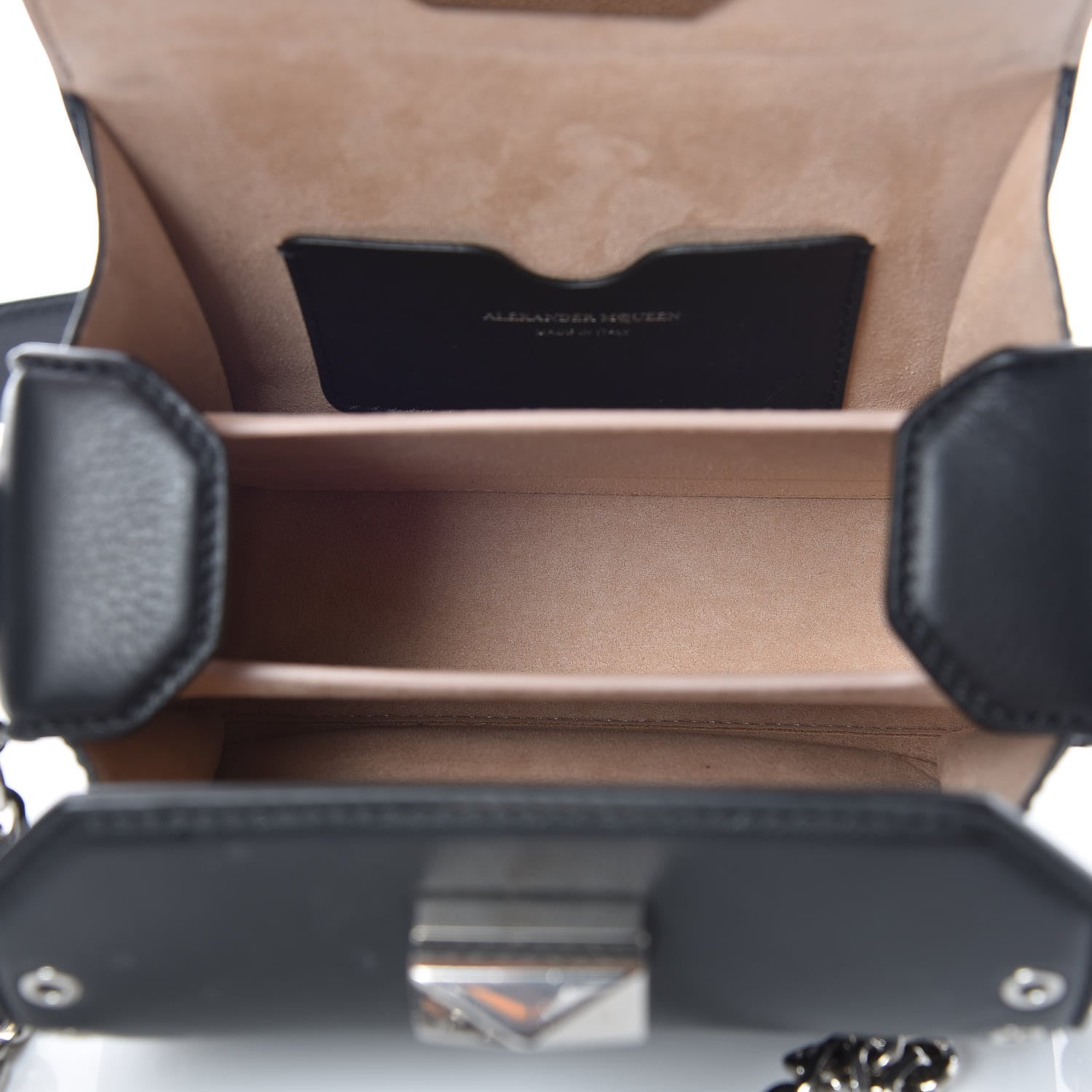 Alexander McQueen Fine Grain Goatskin Perforated Box Shoulder Bag 16 Black 8 of 10