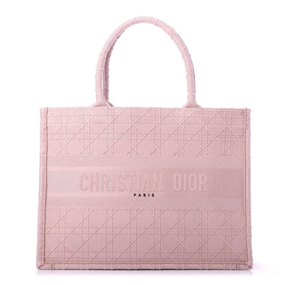 Christian Dior Canvas Embroidered Cannage Medium Book Tote Bois De Rose 1 of 10