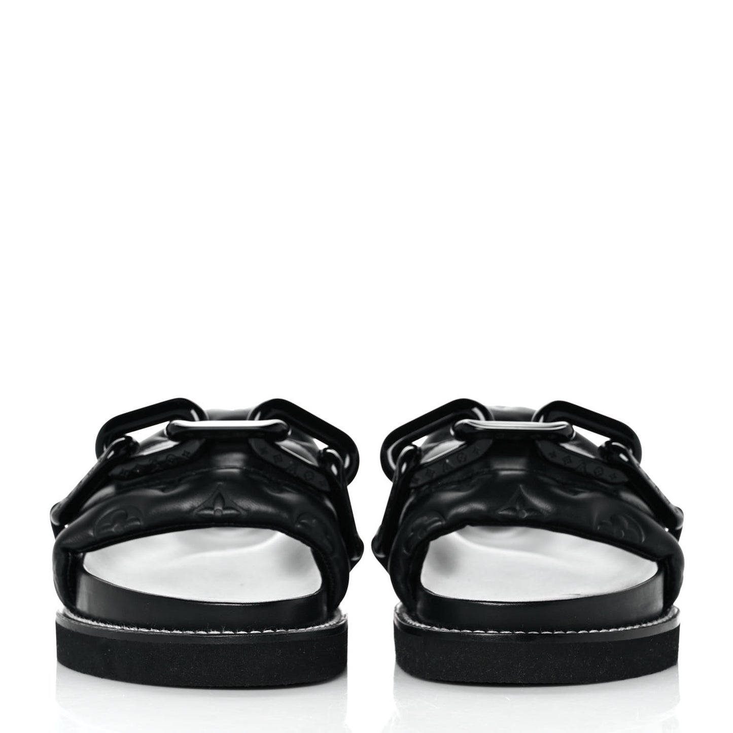 Calfskin Embossed Monogram Sunset Flat Comfort Mule 39 Black