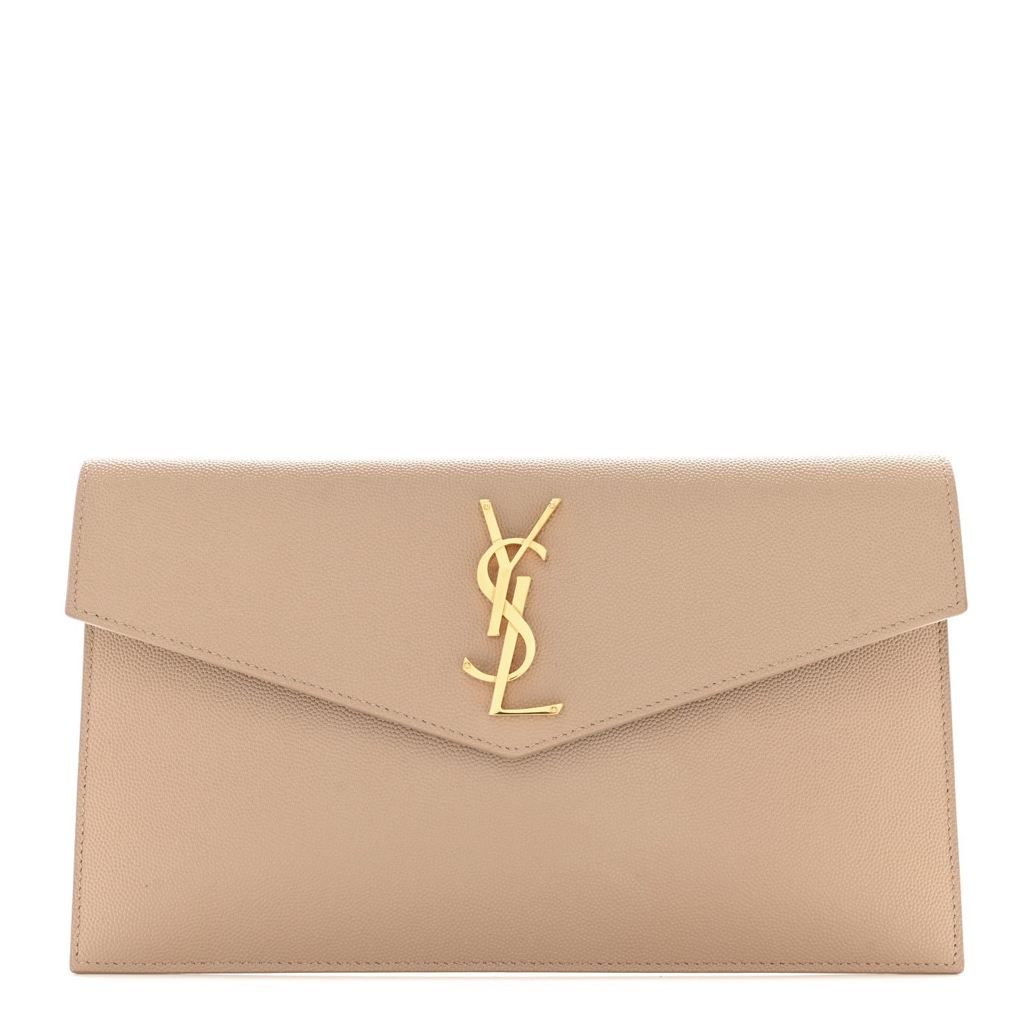 Saint Laurent Grain De Poudre Uptown Pouch Dark Beige 1 of 7