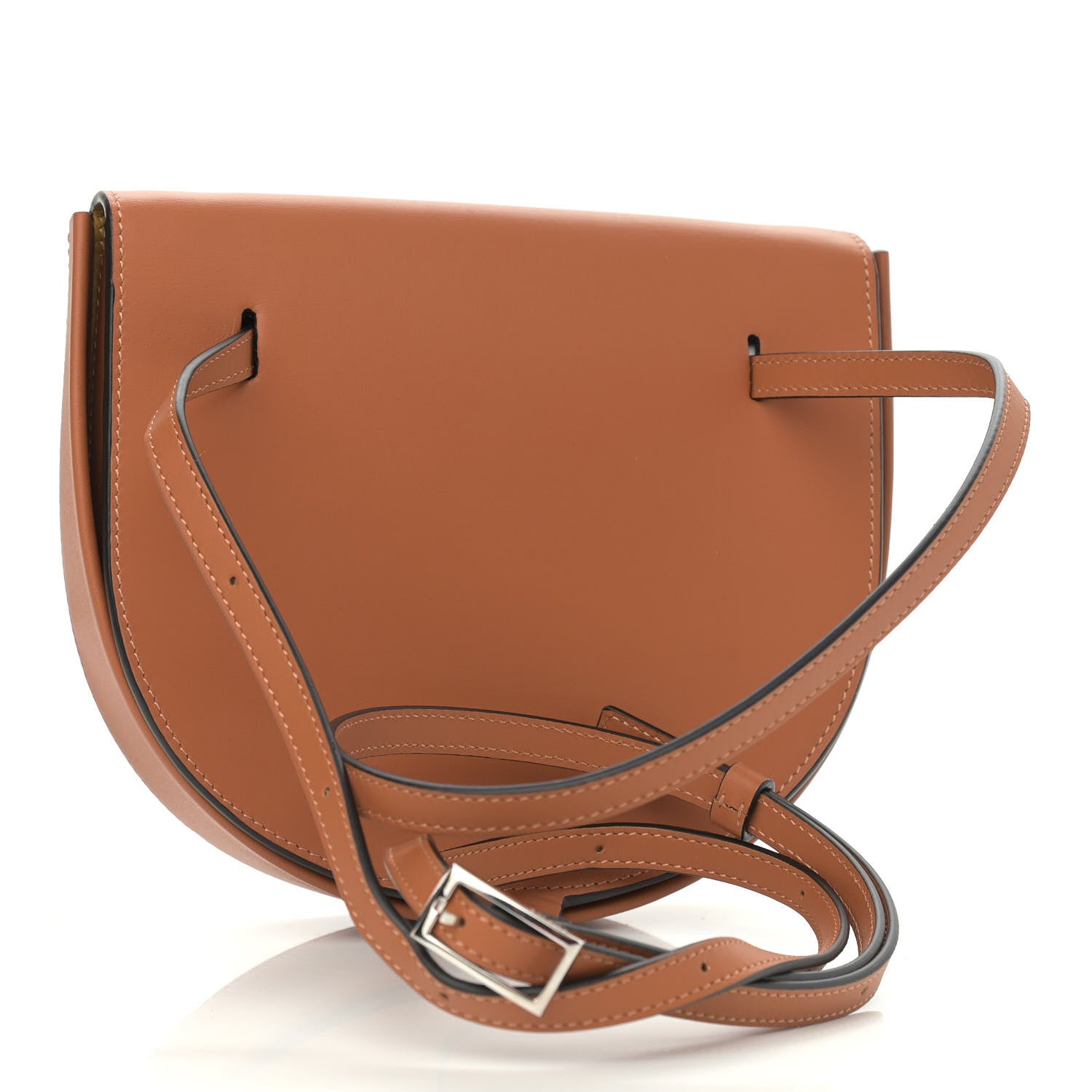 Loewe Buffed Calfskin Logo Embossed Small Heel Pouch Tan 3 of 10