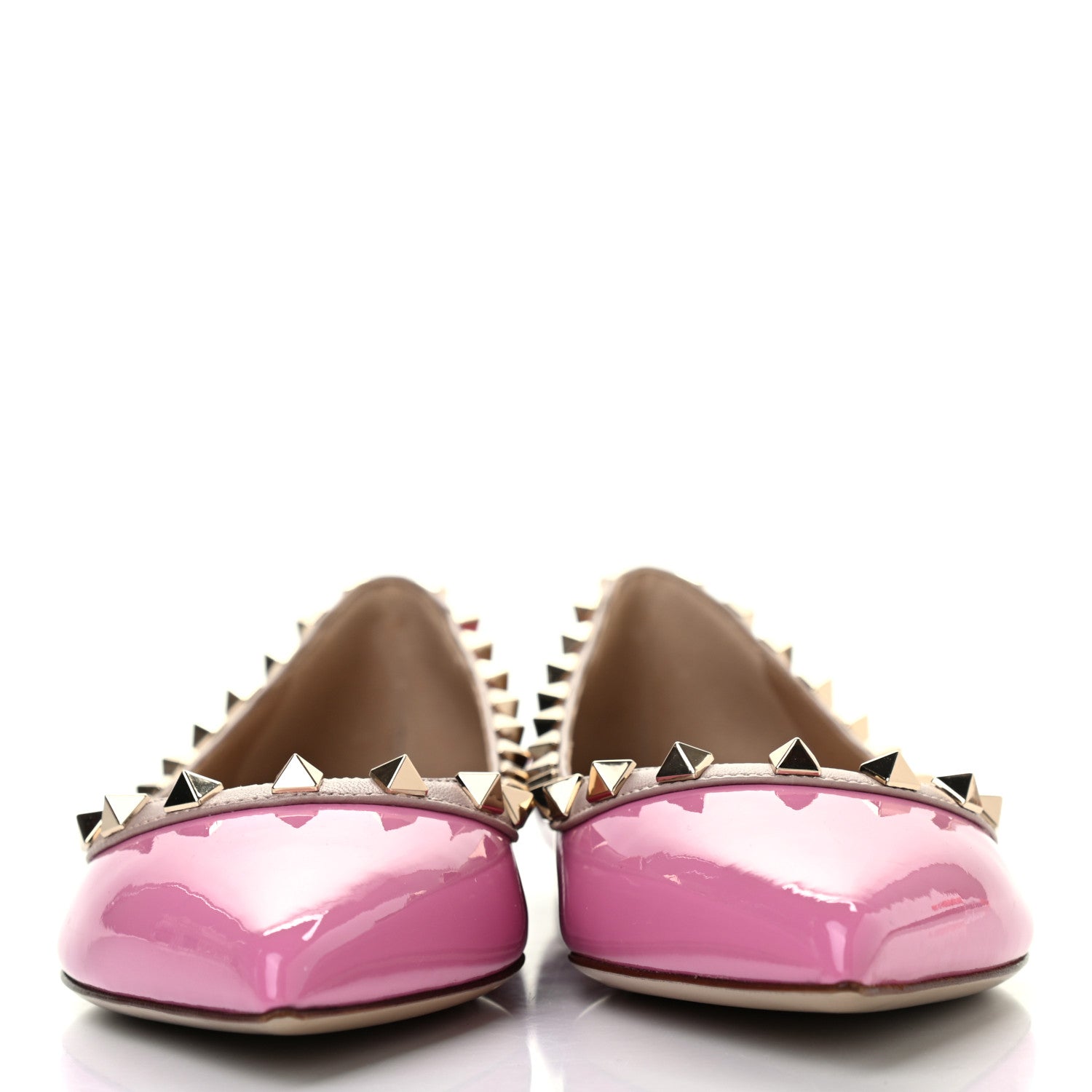 Valentino Garavani Patent Nappa Rockstud Ballerina Flats 36.5 Dawn Pink Poudre 2 of 6