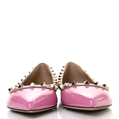 Valentino Garavani Patent Nappa Rockstud Ballerina Flats 36.5 Dawn Pink Poudre 2 of 6