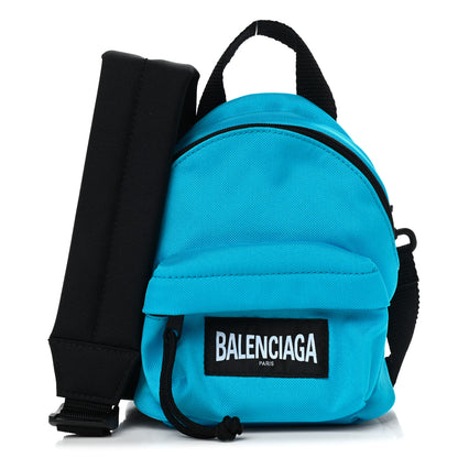 Balenciaga Recycled Casual Nylon Mini Oversized Backpack Cyclades Blue 1 of 8