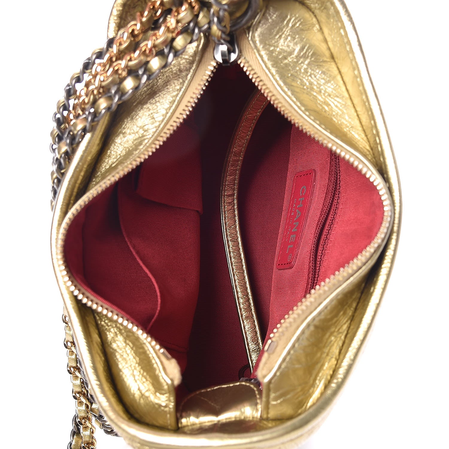 Chanel Metallic Aged Calfskin Quilted Small Gabrielle Hobo Gold 5 of 13