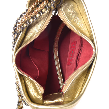 Chanel Metallic Aged Calfskin Quilted Small Gabrielle Hobo Gold 5 of 13