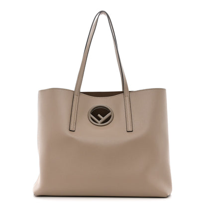 Fendi Vitello Vienna Enamel F is Fendi Shopping Tote Tortora Taupe 1 of 11