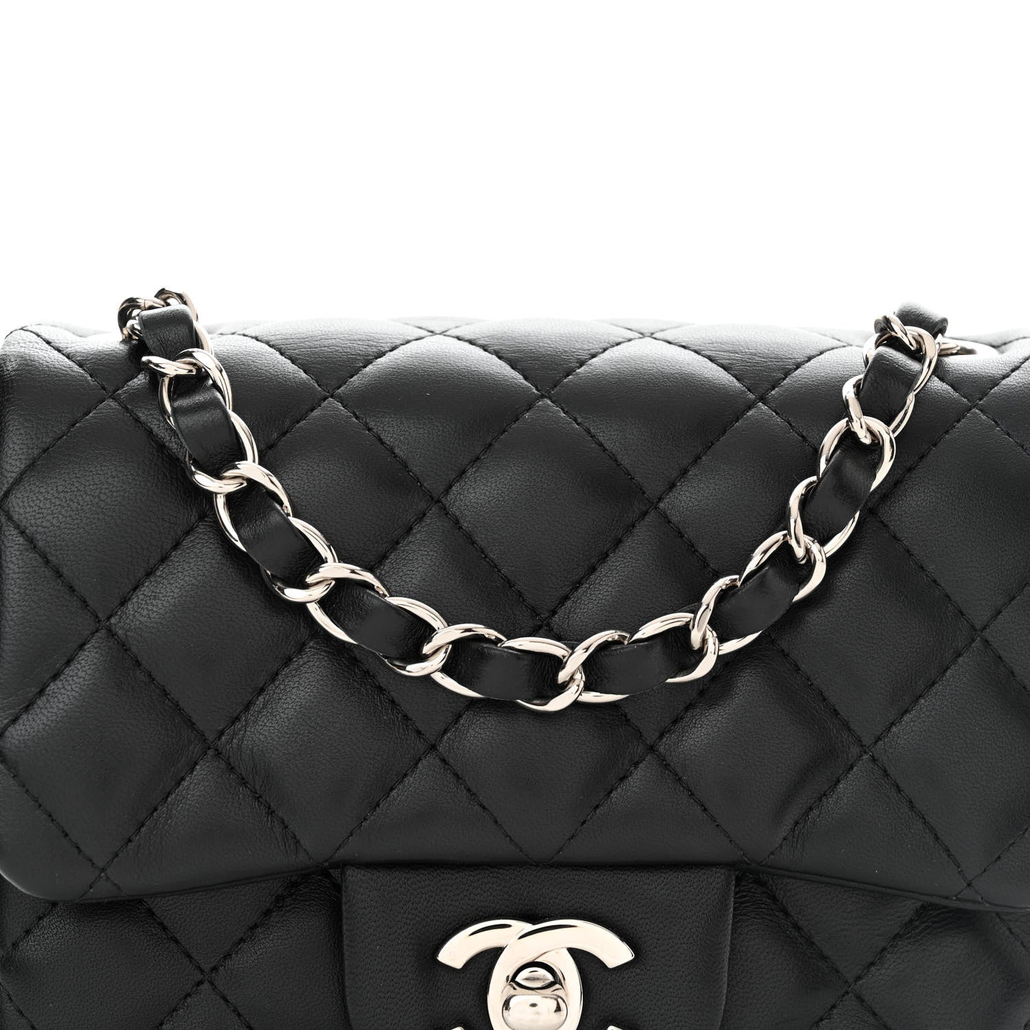 Chanel Lambskin Quilted Mini Square Flap Black 8 of 14