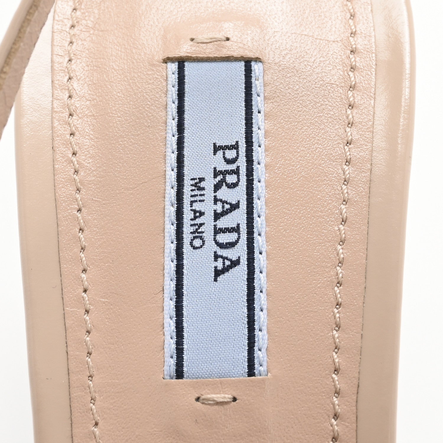 Prada Spazzolato Pointed Toe Strap Slingback Pumps 40 Cipria 7 of 14