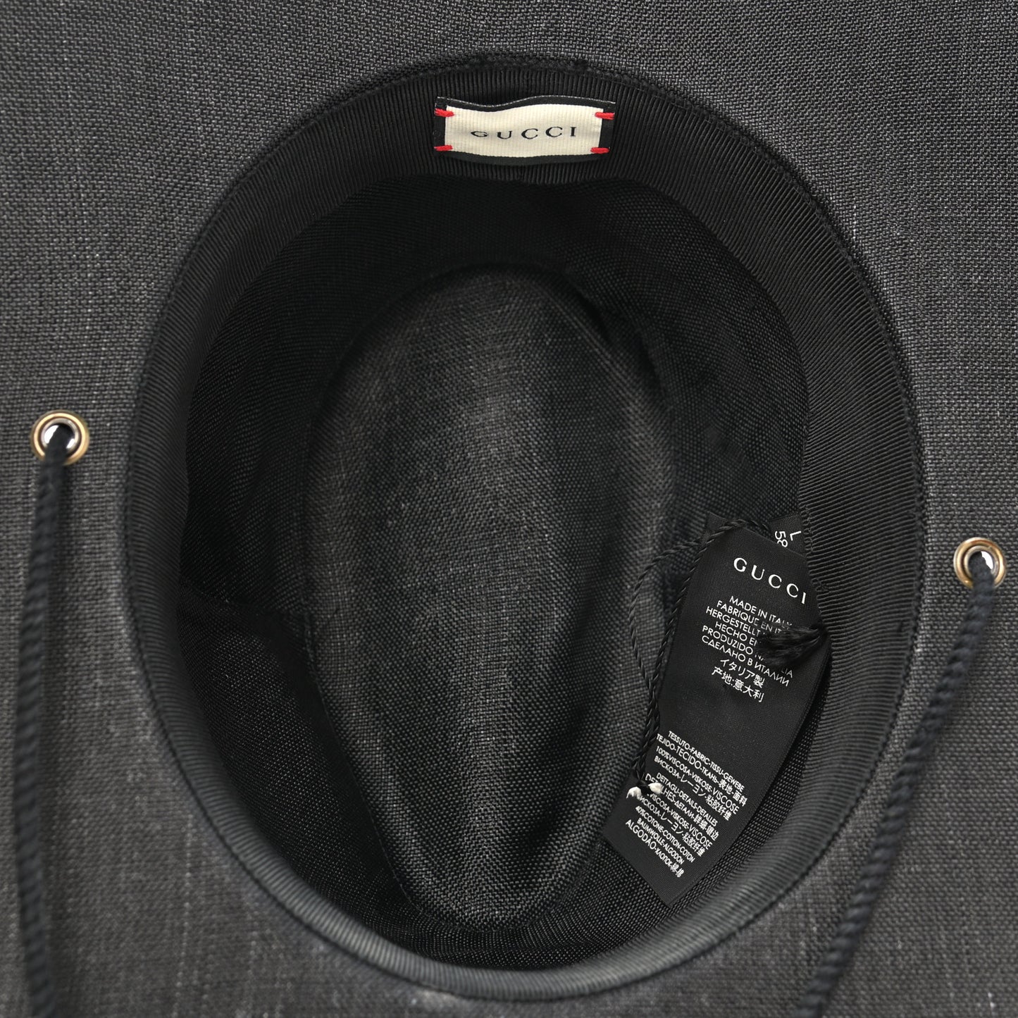Canvas Wide Brim Hat L Black