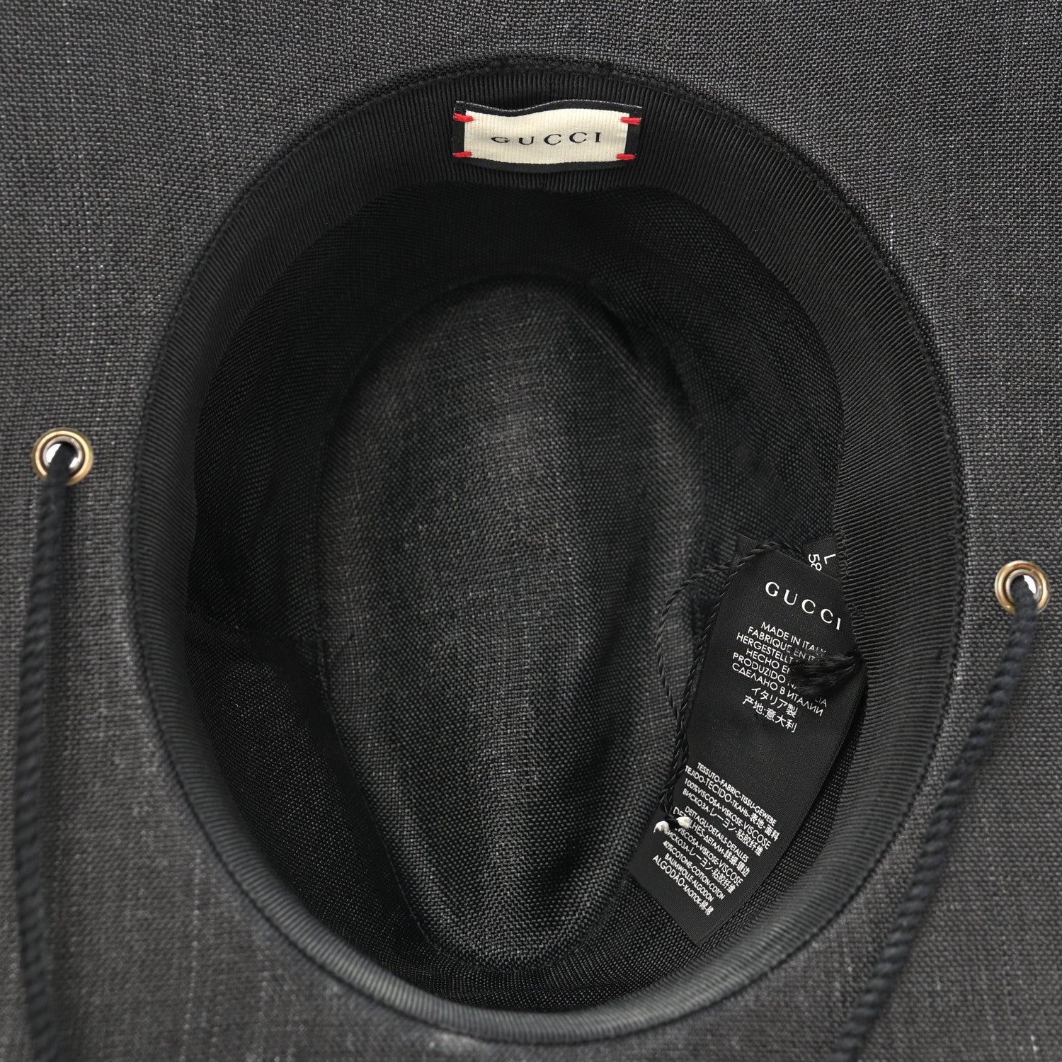 Gucci Canvas Wide Brim Hat L Black 7 of 9