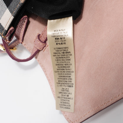 Burberry Pebbled Calfskin House Check Small Macken Crossbody Bag Nude Blush 4 of 12