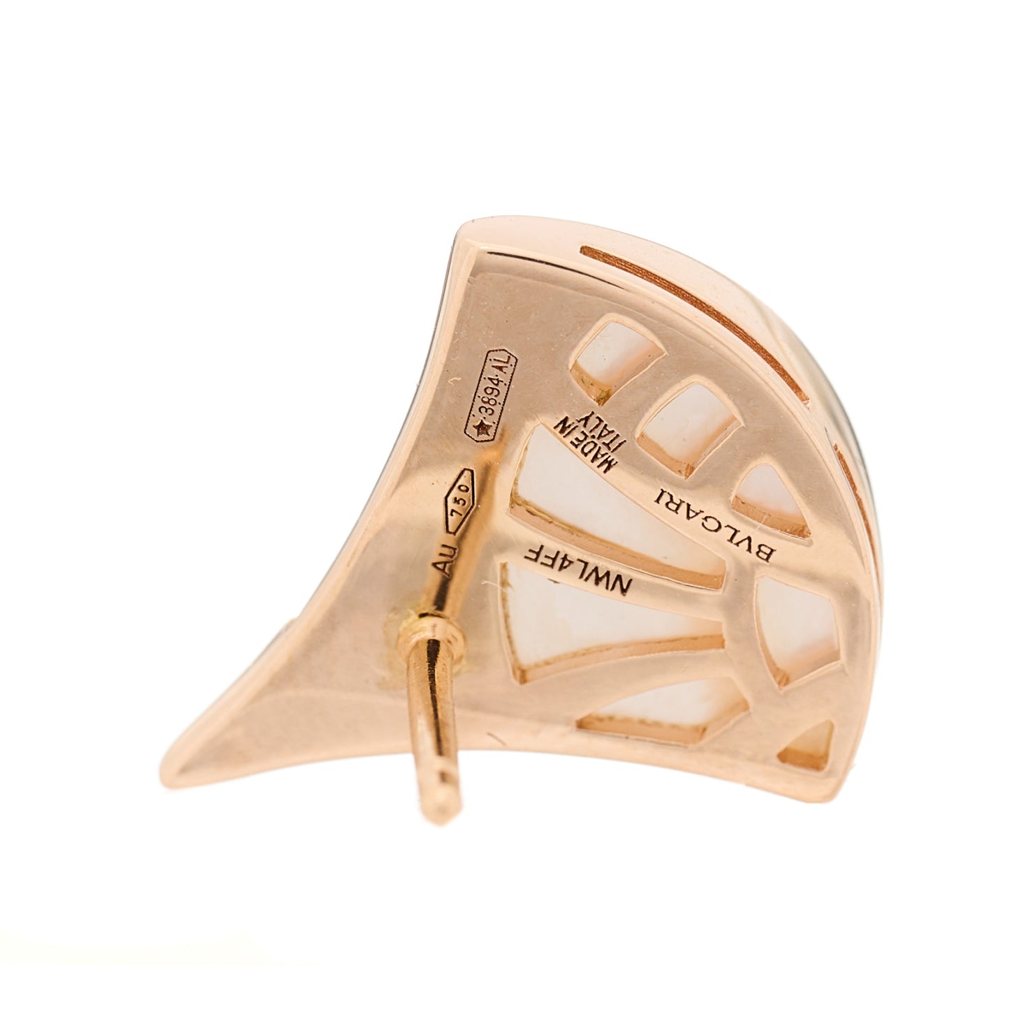 18K Rose Gold Diamond Mother of Pearl Divas' Dream Stud Earrings