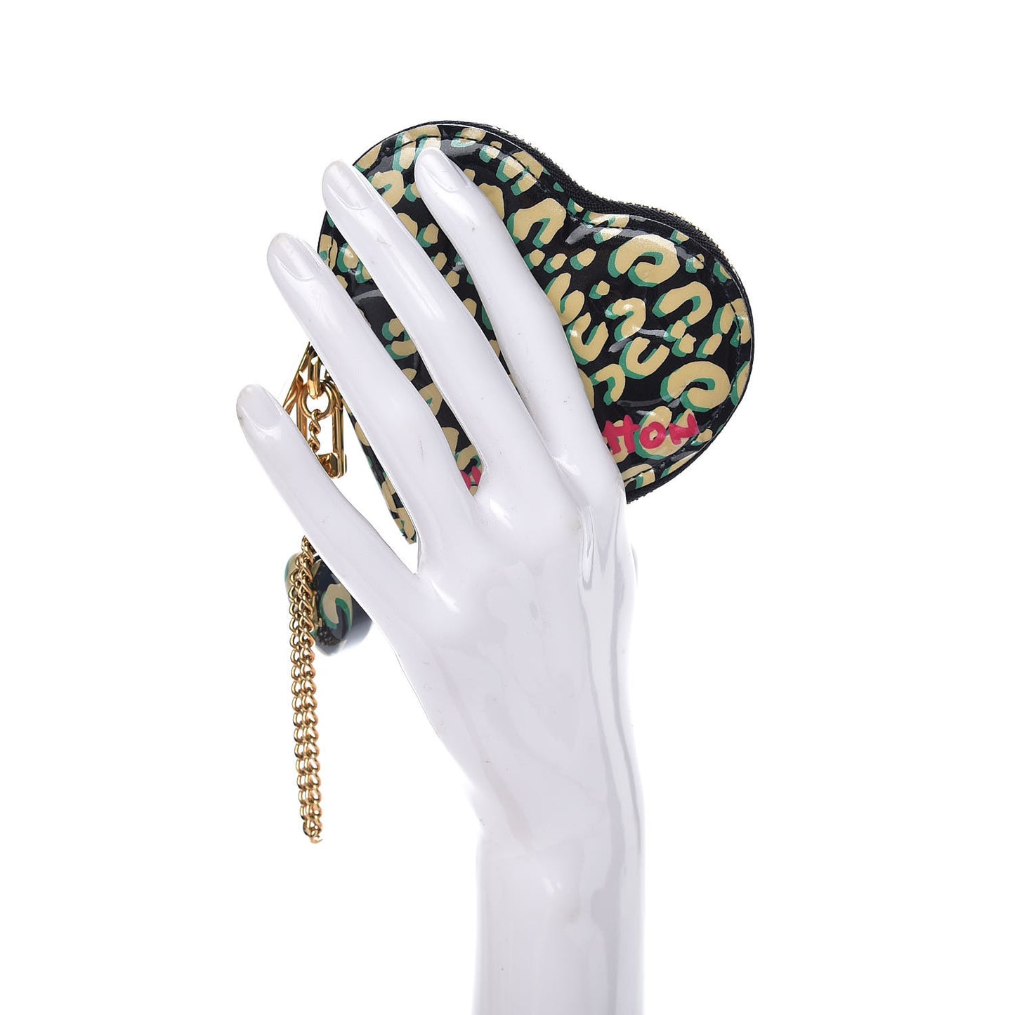 Vernis Leopard Coeur Heart Coin Purse Blue Infini