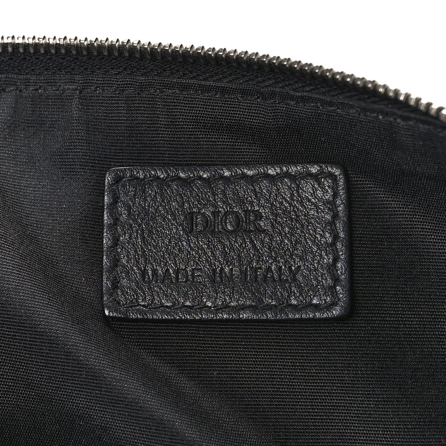 x Sorayama Nylon Grained Calfskin Oblique Zipped Pouch Navy Blue
