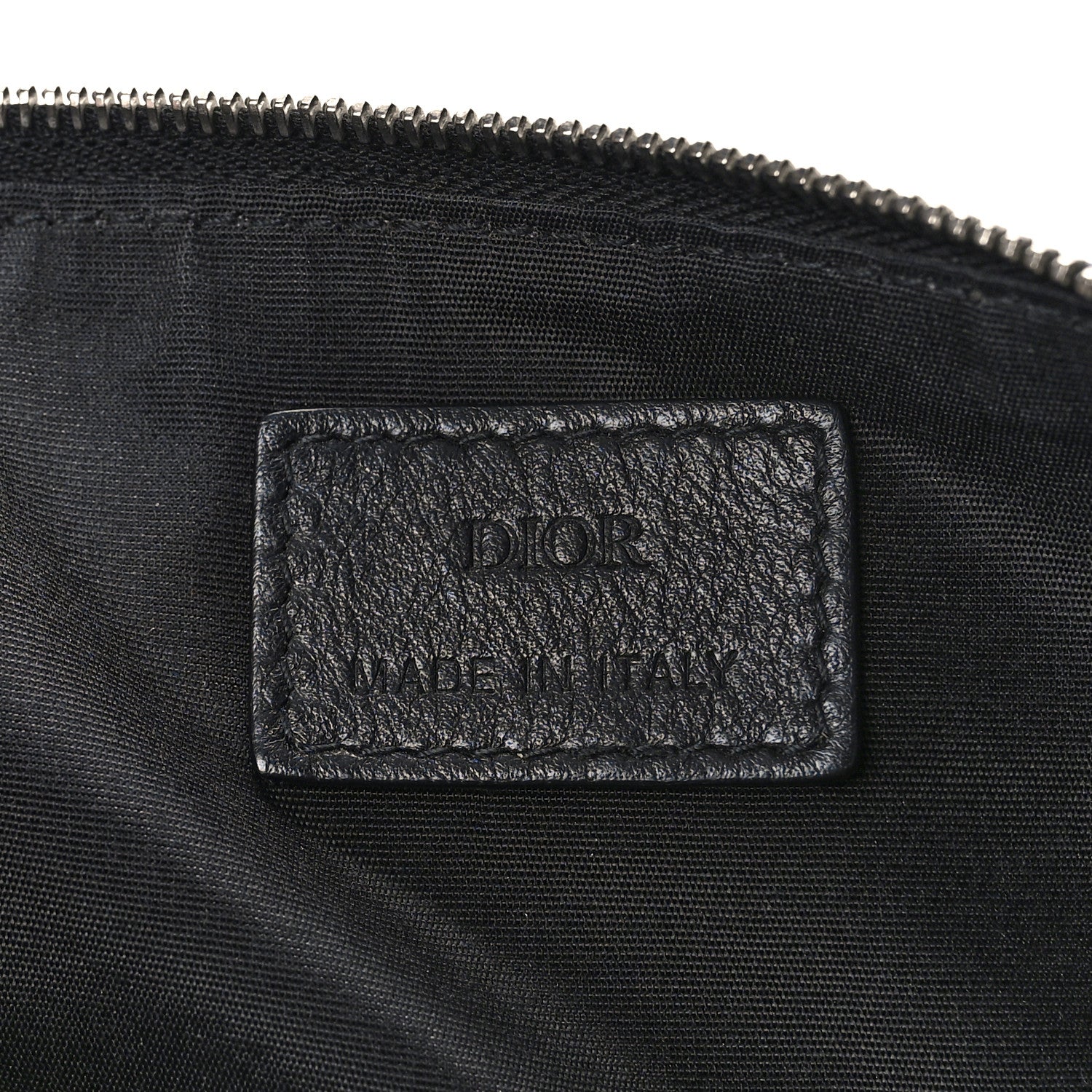 Christian Dior x Sorayama Nylon Grained Calfskin Oblique Zipped Pouch Navy Blue 6 of 9