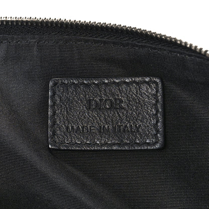 Christian Dior x Sorayama Nylon Grained Calfskin Oblique Zipped Pouch Navy Blue 6 of 9