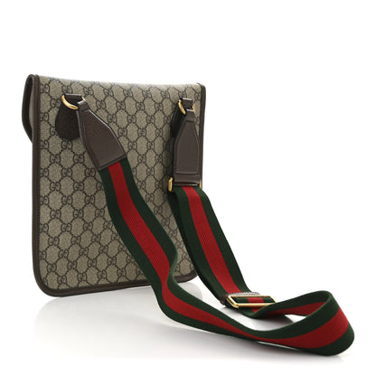 Gucci GG Supreme Monogram Web Medium Neo Vintage Flap Messenger Bag Beige New Acero 3 of 12