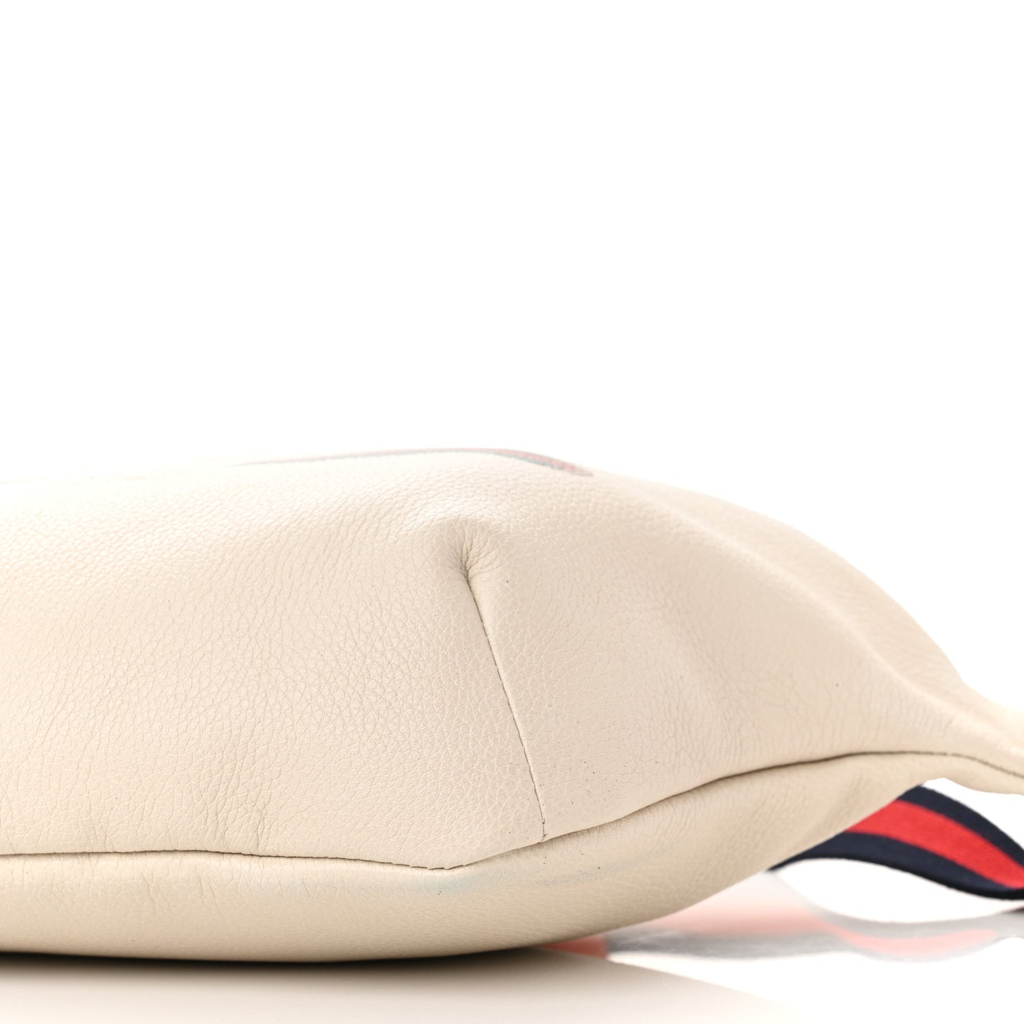 Grained Calfskin Logo Belt Bag White