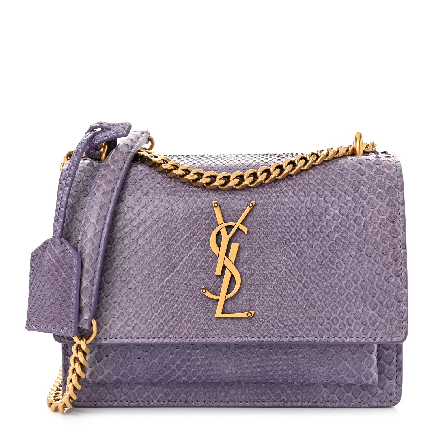 Saint Laurent Calfskin Snakeskin Small Monogram Sunset Purple 1 of 11