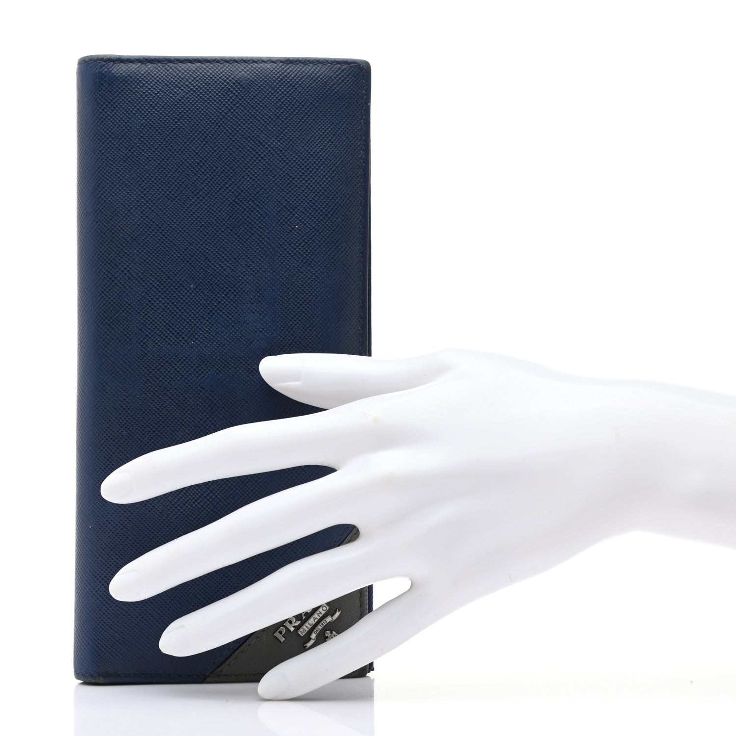 Prada Saffiano Long Wallet Bluette 2 of 13