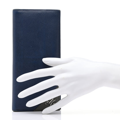 Prada Saffiano Long Wallet Bluette 2 of 13