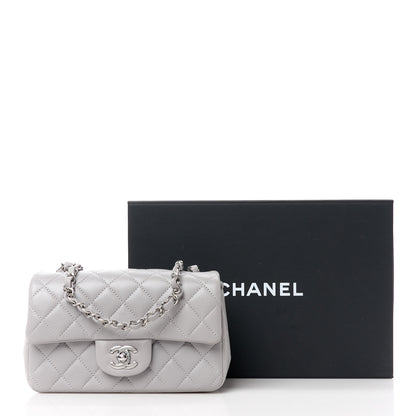 Chanel Lambskin Quilted Mini Rectangular Flap Grey 12 of 12