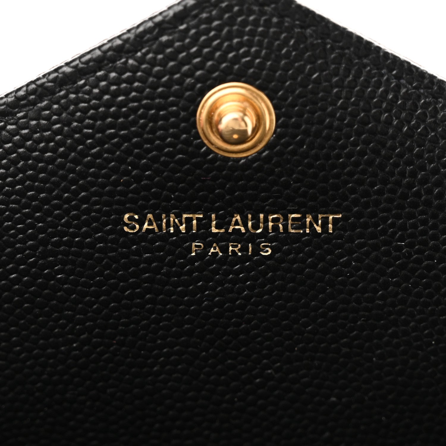 Saint Laurent Grain De Poudre Matelasse Chevron Monogram Envelope Chain Wallet Black 6 of 10