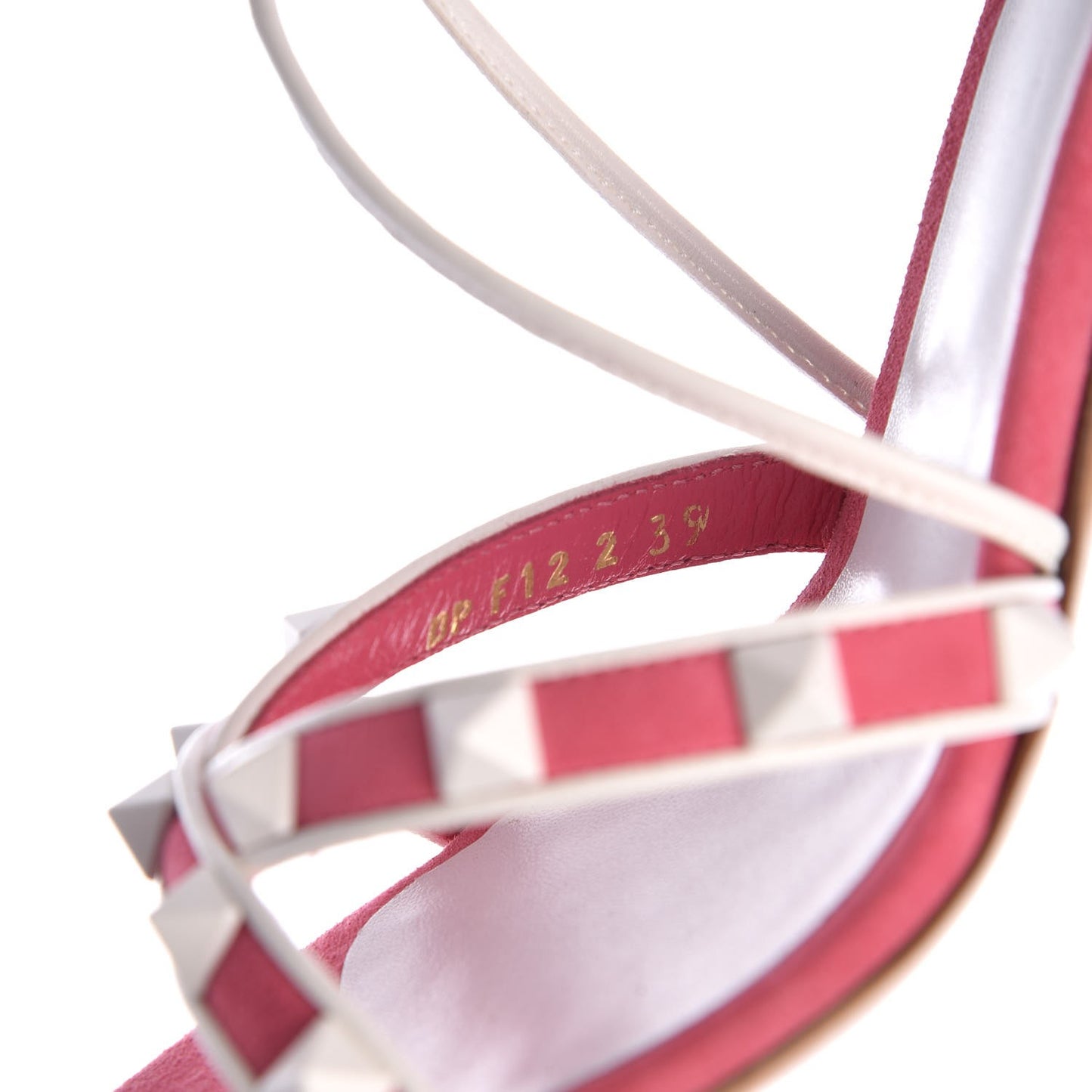 Suede Free Rockstud Crisscross Slingback 85mm Sandals 39 Shadow Pink Optic White