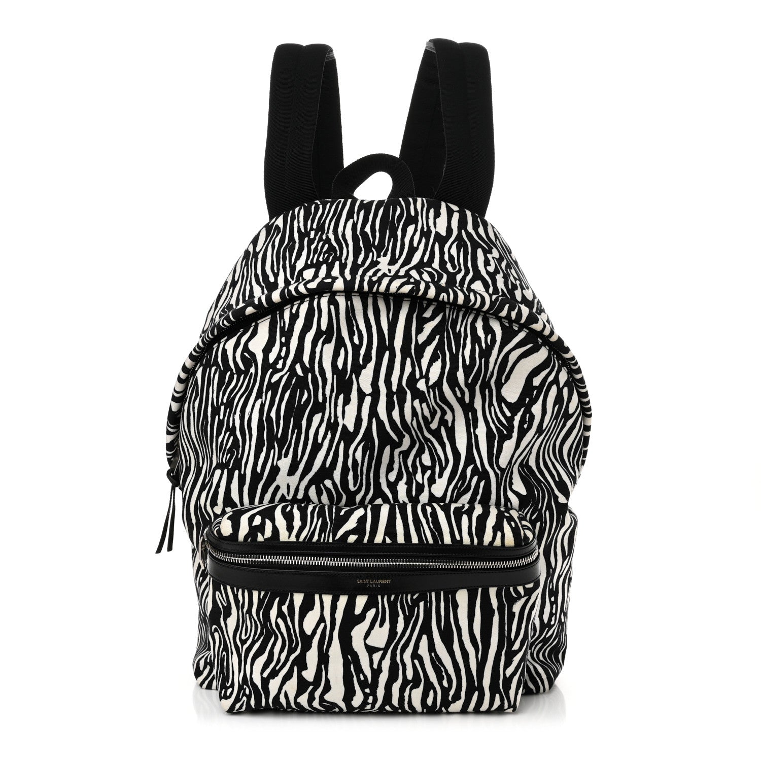 Saint Laurent Canvas Zebra Print City Backpack Black White 1 of 10