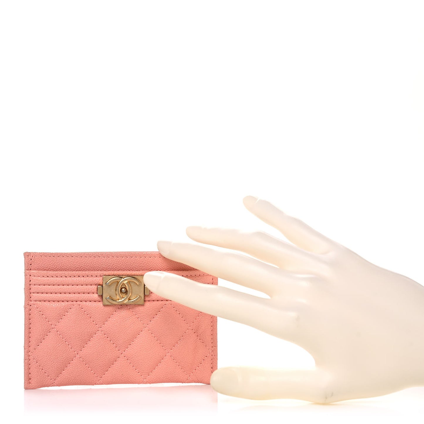 Caviar Quilted Boy Card Holder Pink