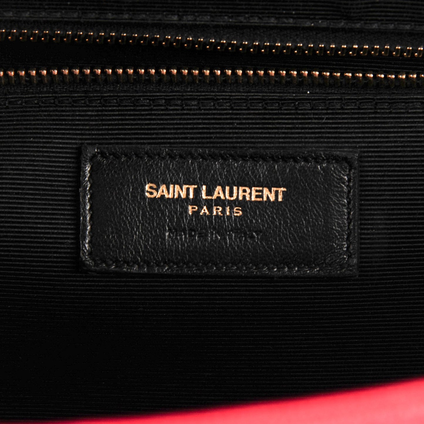 Grain De Poudre Matelasse Chevron Large Monogram Satchel Lipstick Red