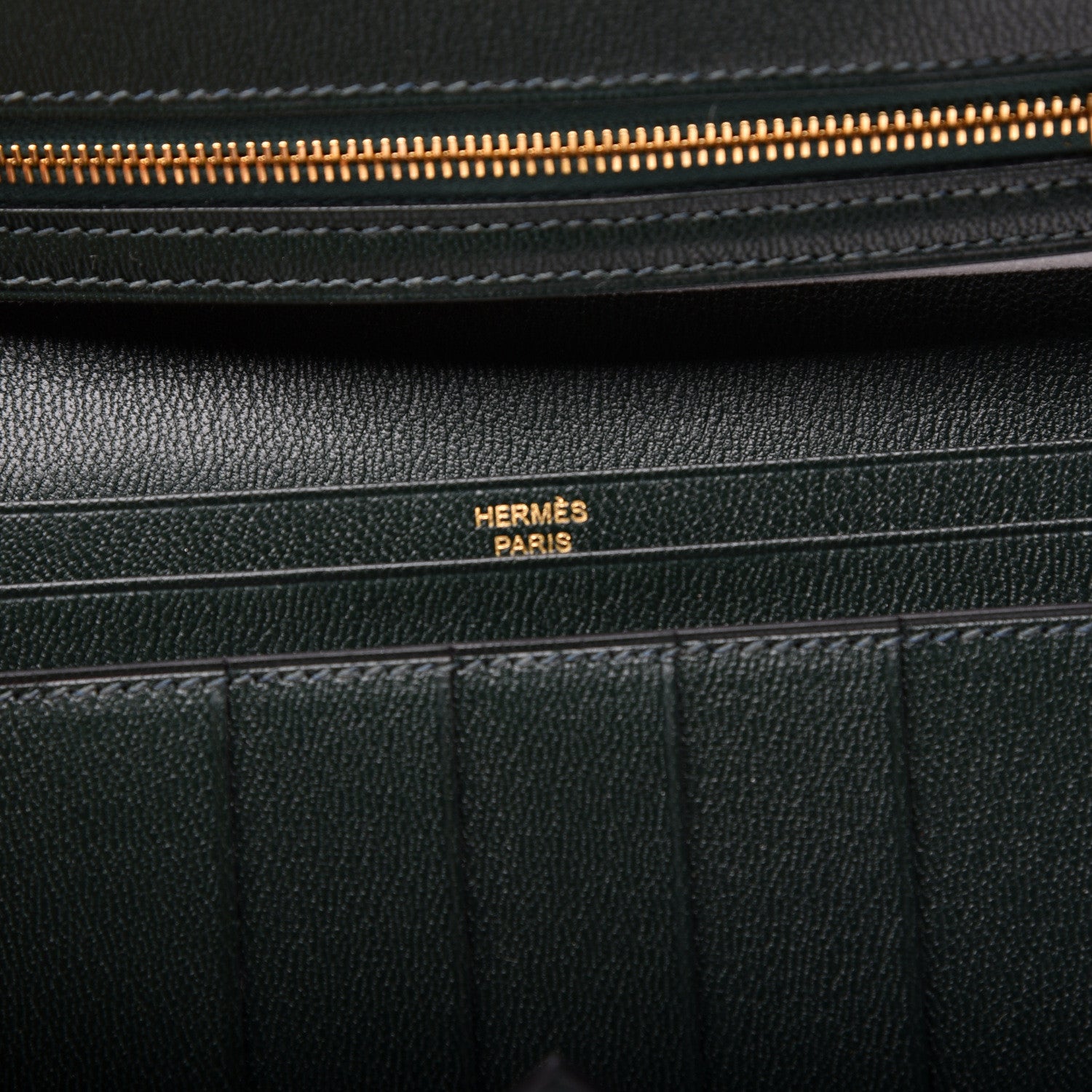 Hermes Shiny Alligator Bearn Wallet Vert Fonce 5 of 8