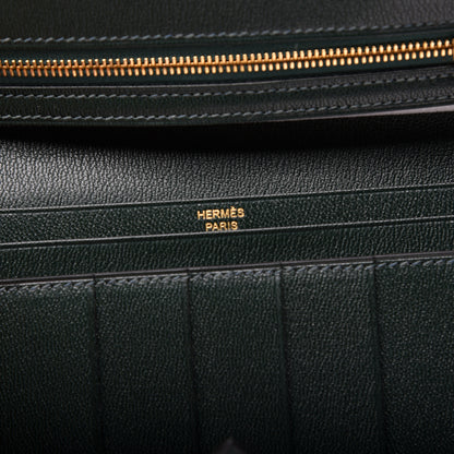 Hermes Shiny Alligator Bearn Wallet Vert Fonce 5 of 8