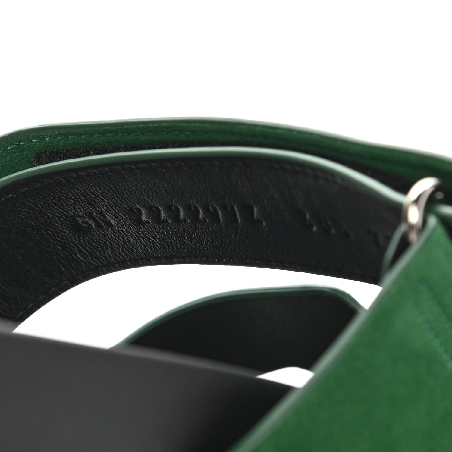 Hermes Suede Goatskin Womens Chypre Sandals 38.5 Vert Electrique 8 of 9