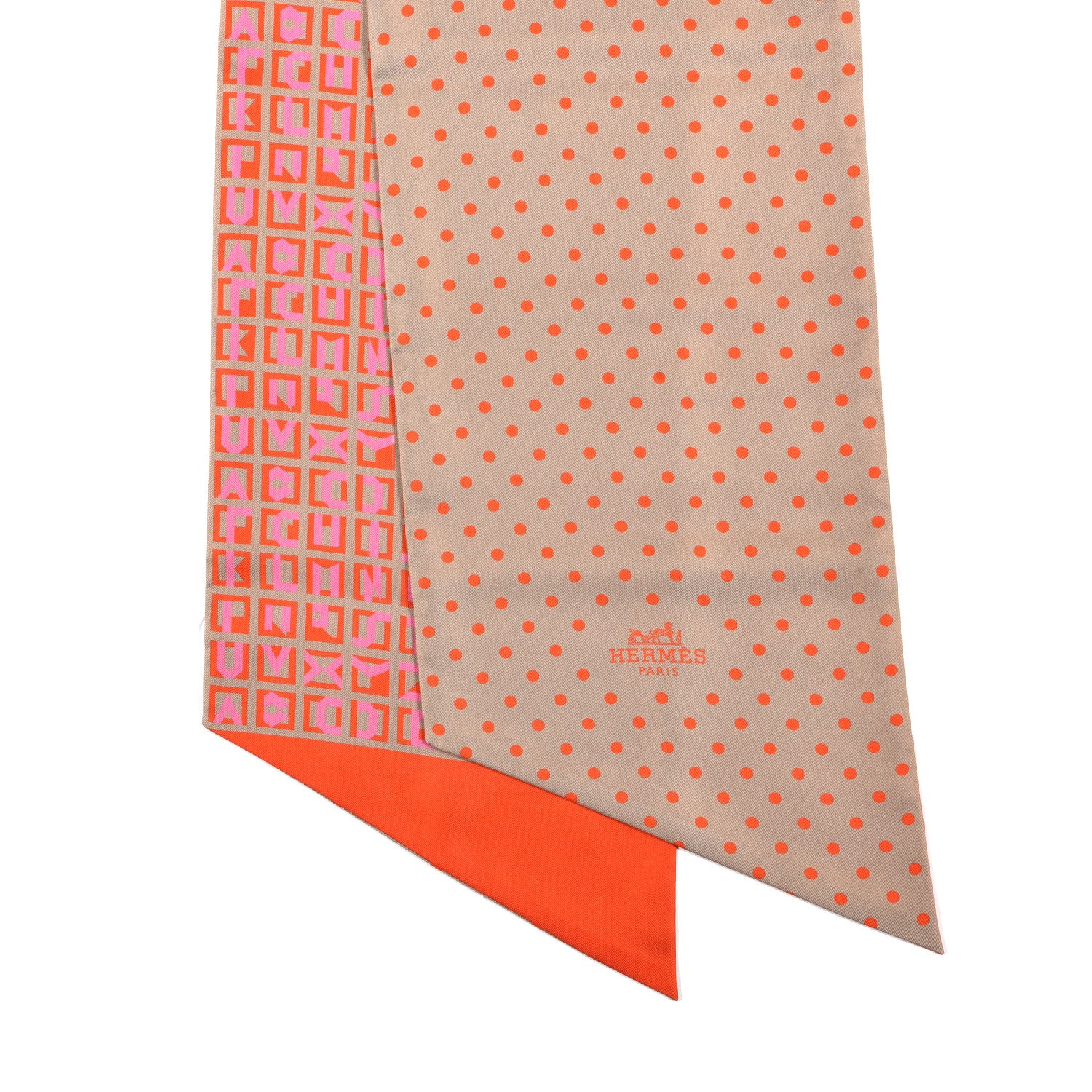 Hermes Silk Lettres Et Pois Maxi Twilly 2 of 4