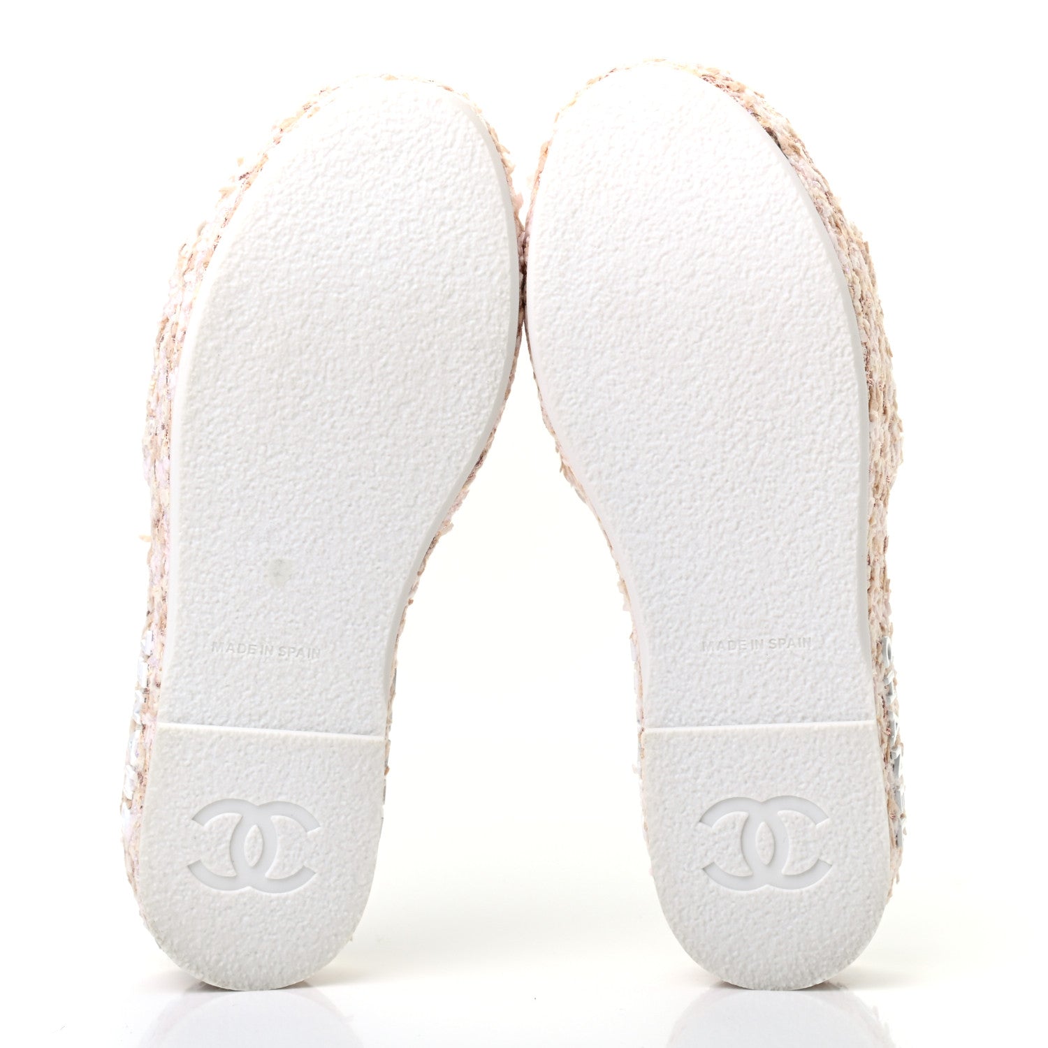 Chanel Tweed CC Platform Mule Sandal 35 Beige Pink 5 of 8