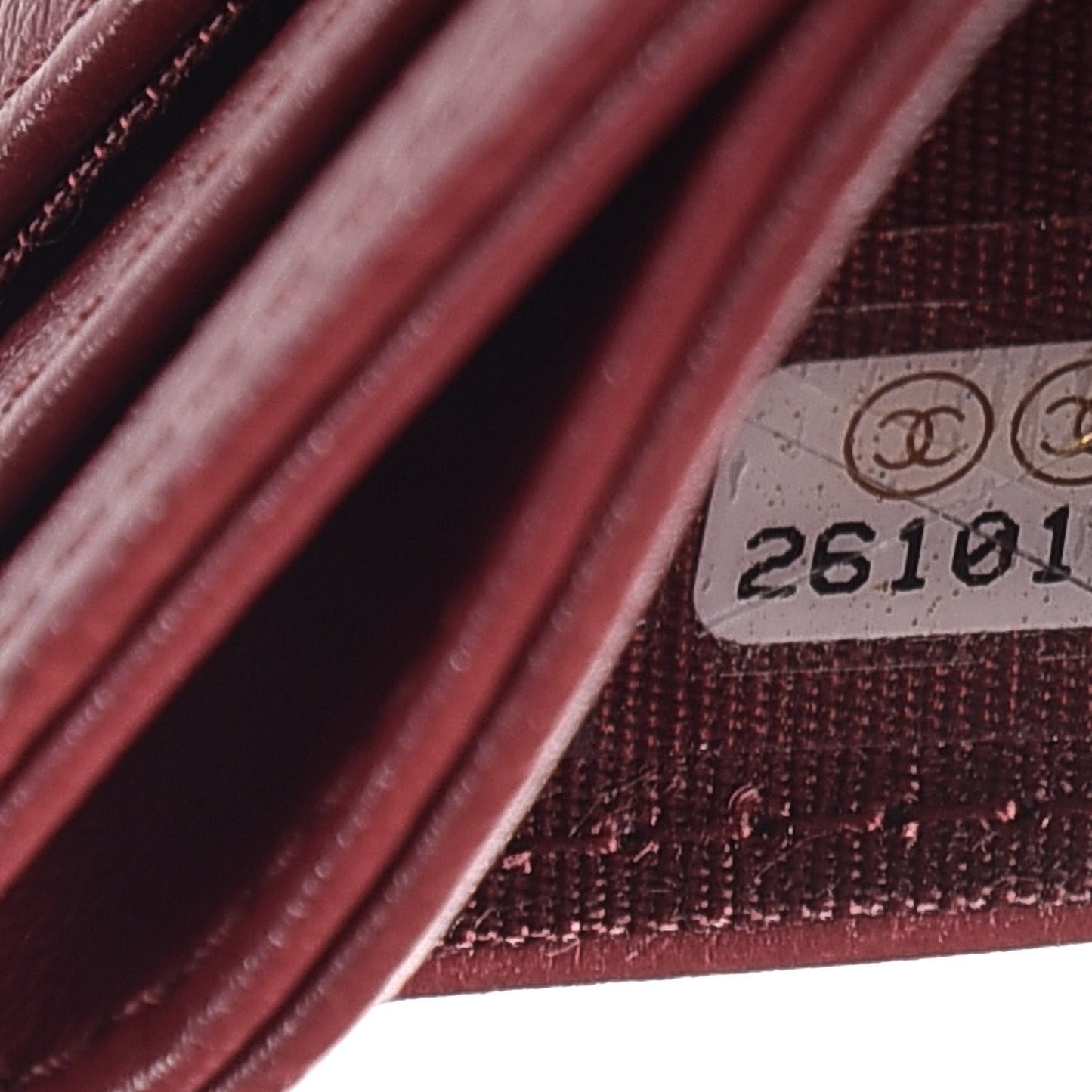 Grained Calfskin CC Card Holder Dark Red
