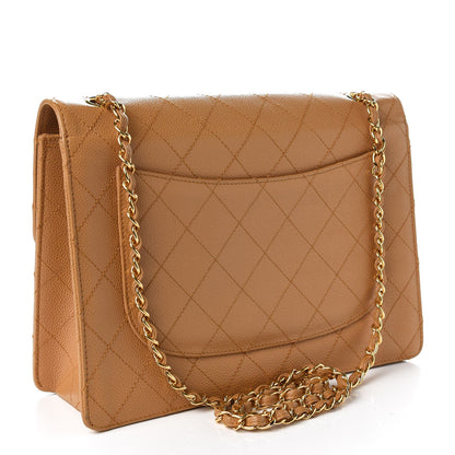 Chanel Caviar Stitched Jumbo Single Flap Beige 3 of 8