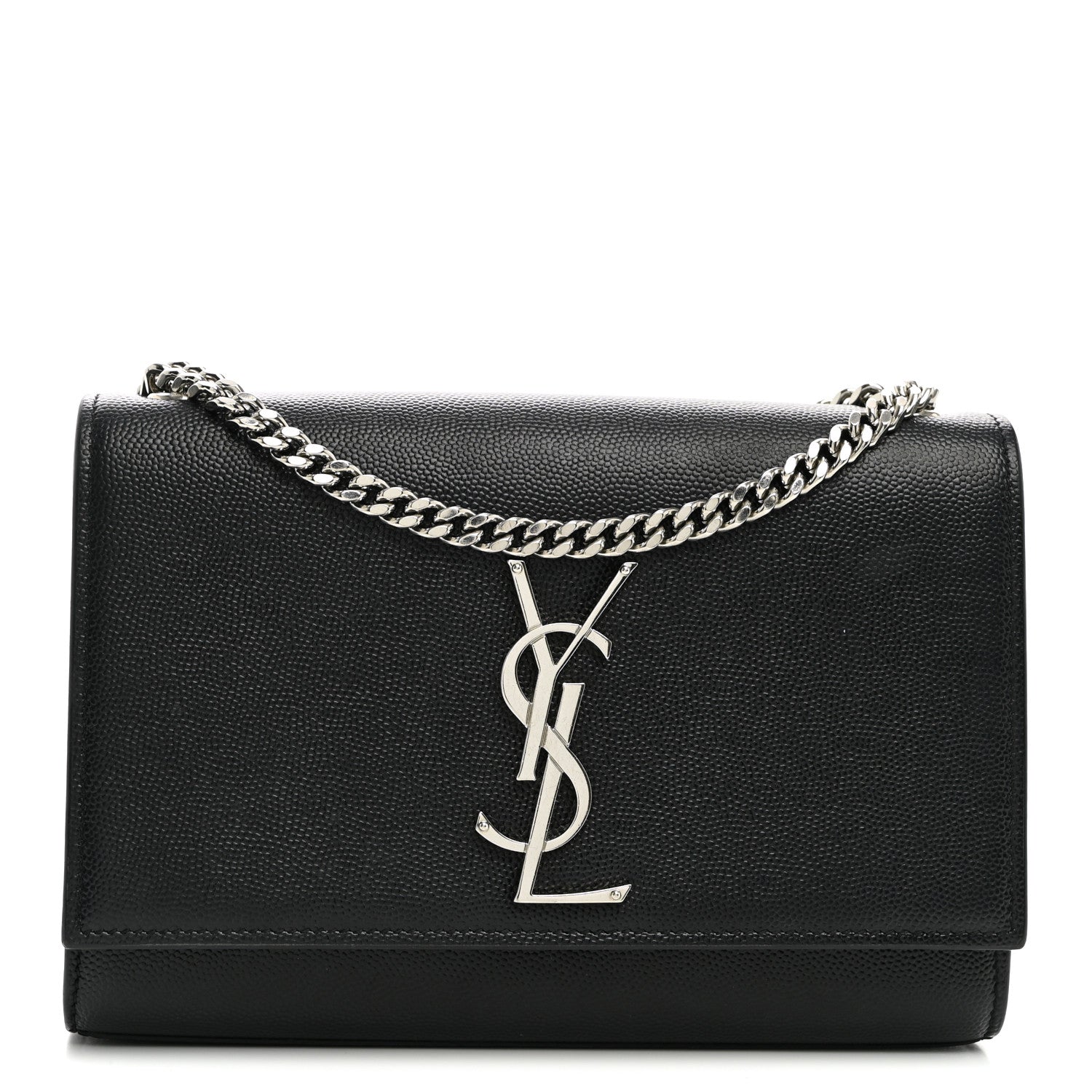 Saint Laurent Grain De Poudre Small Monogram Kate Satchel Black 1 of 9