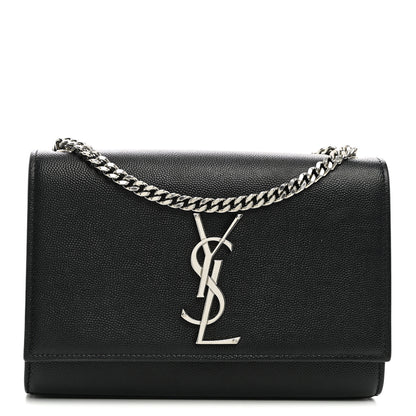 Saint Laurent Grain De Poudre Small Monogram Kate Satchel Black 1 of 9