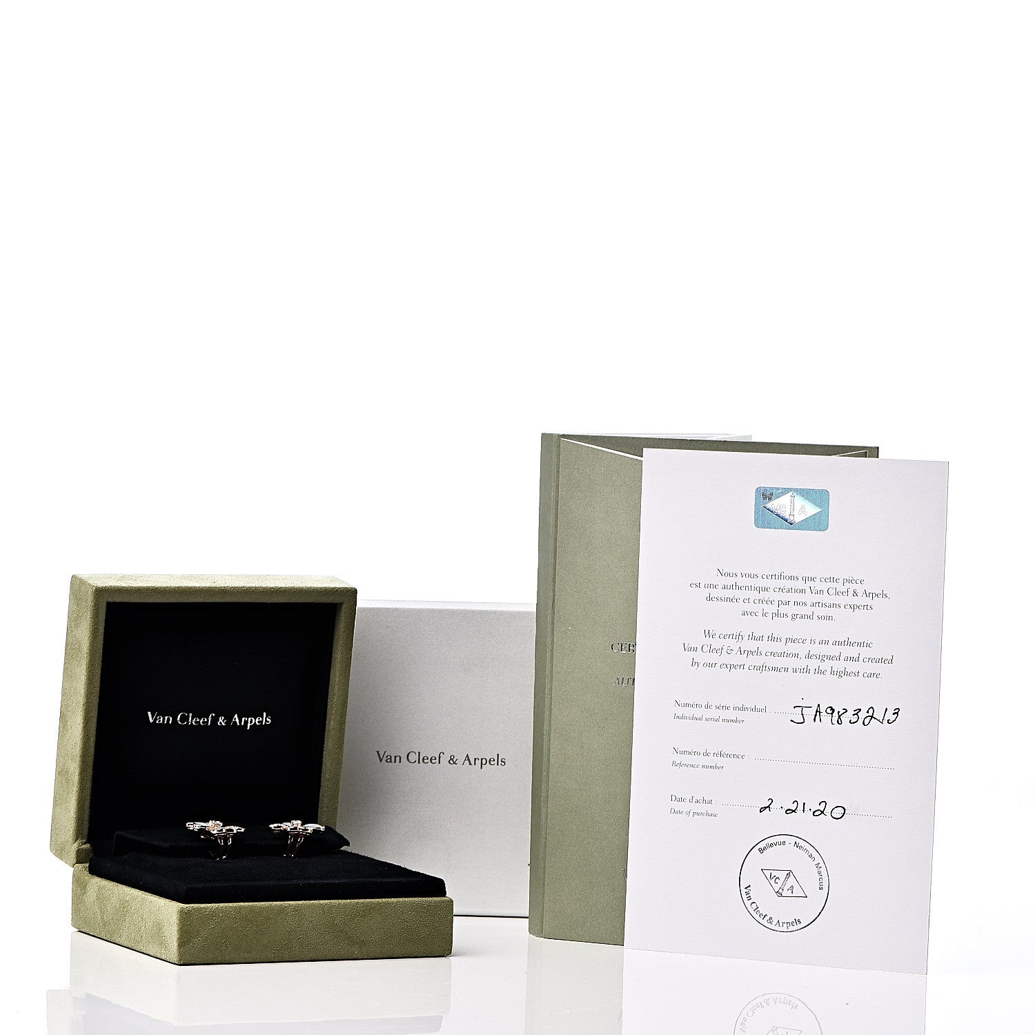 Van Cleef & Arpels 18K Rose Gold Diamond Mother of Pearl Small Cosmos Earrings 5 of 5