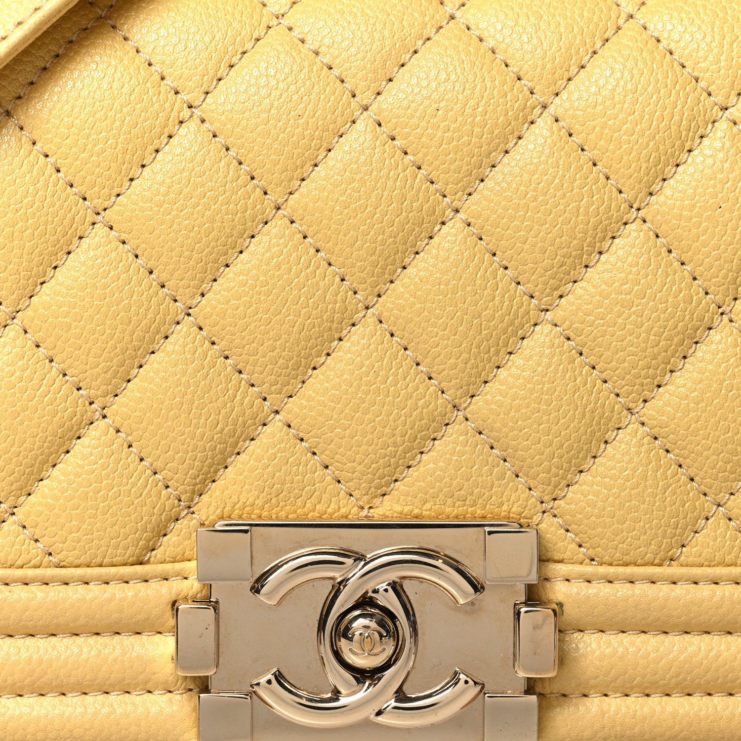 Chanel Caviar Quilted Small Boy Flap Yellow 8 of 11